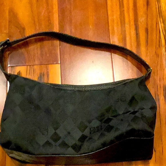 Givenchy Handbags - Givenchy black logo handbag, snakeskin strap/trim, nylon silver hardware, GUC